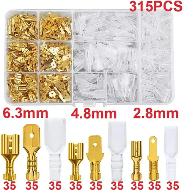 Quick Splice Wire Spade Connector Set mit Isolierhülsen, Crimp Terminal Block Sortiment in Gold für Elektroinstallationen - Bild 1