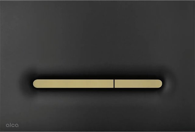 AlcaDrain WC-Betätigungsplatte Linka M1878-7 Dual Flush in Schwarz-Matt und Gold-Matt - Bild 1