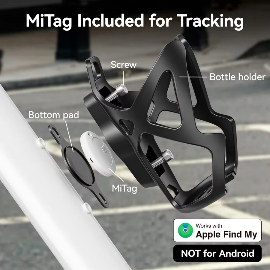 MiLi Air Tracker Tag mit Fahrradflaschenhalter, wasserdichter MiTag Item Finder kompatibel mit Apple Find My (iOS) - Bild 2