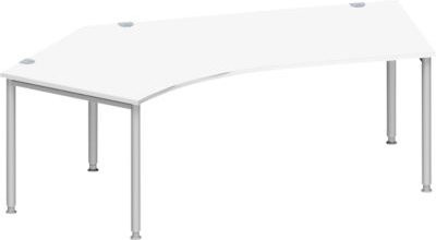 Schäfer Shop Genius Winkelschreibtisch MODENA FLEX 135 Grad mit linkem Ansatz in Weiß/Weißaluminium - Bild 1