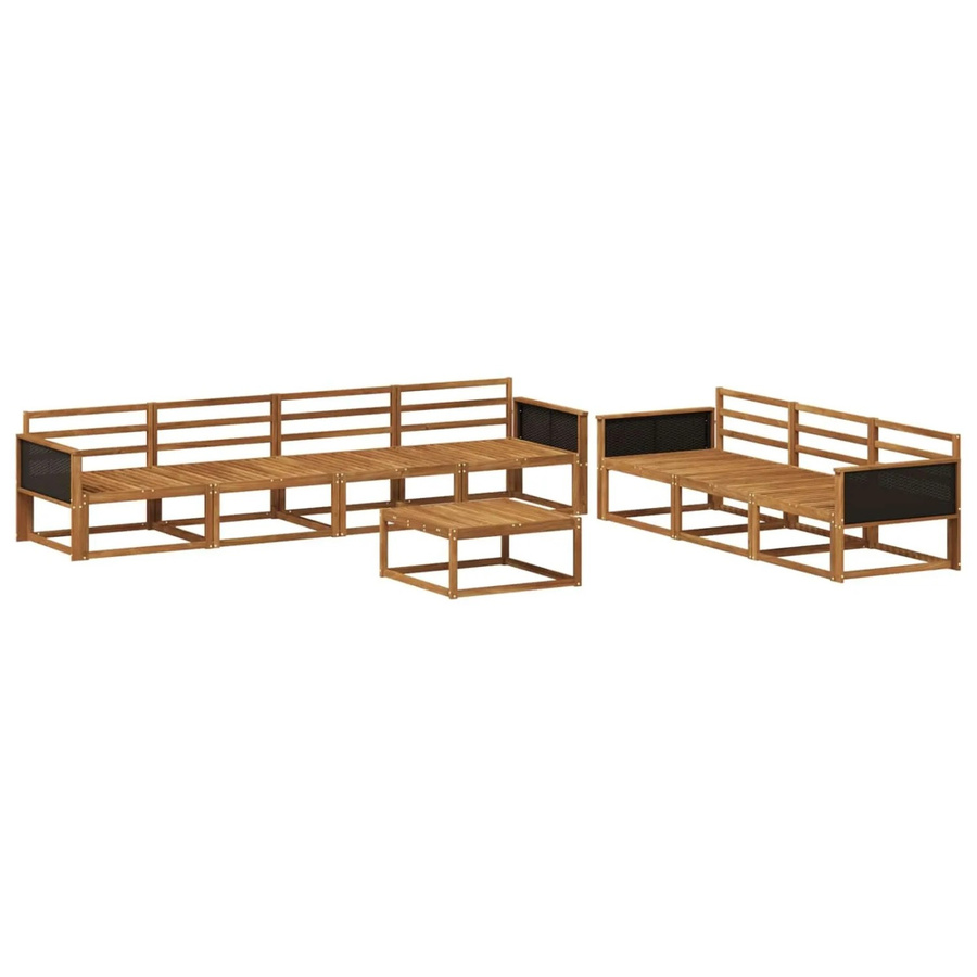 vidaXL Outdoor-Sofagarnitur aus Massivholz Akazie in Natur Braun, 8-teiliges Set mit Tisch und Sesseln - Bild 2