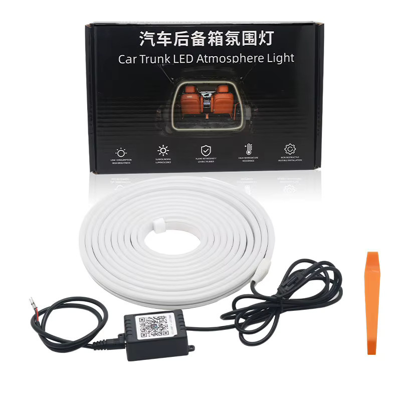 4M RGB LED Auto Innenbeleuchtung mit App-Steuerung, flexible wasserdichte Neon-Flex Ambiente-Lichtleiste für 12V Fahrzeuge, Multicolour - Bild 4