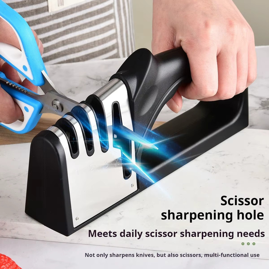 DUTRIEUX 4-in-1 Messer- und Scherenschärfer in Schwarz aus ABS-Kunststoff mit rutschfester Basis - Bild 2