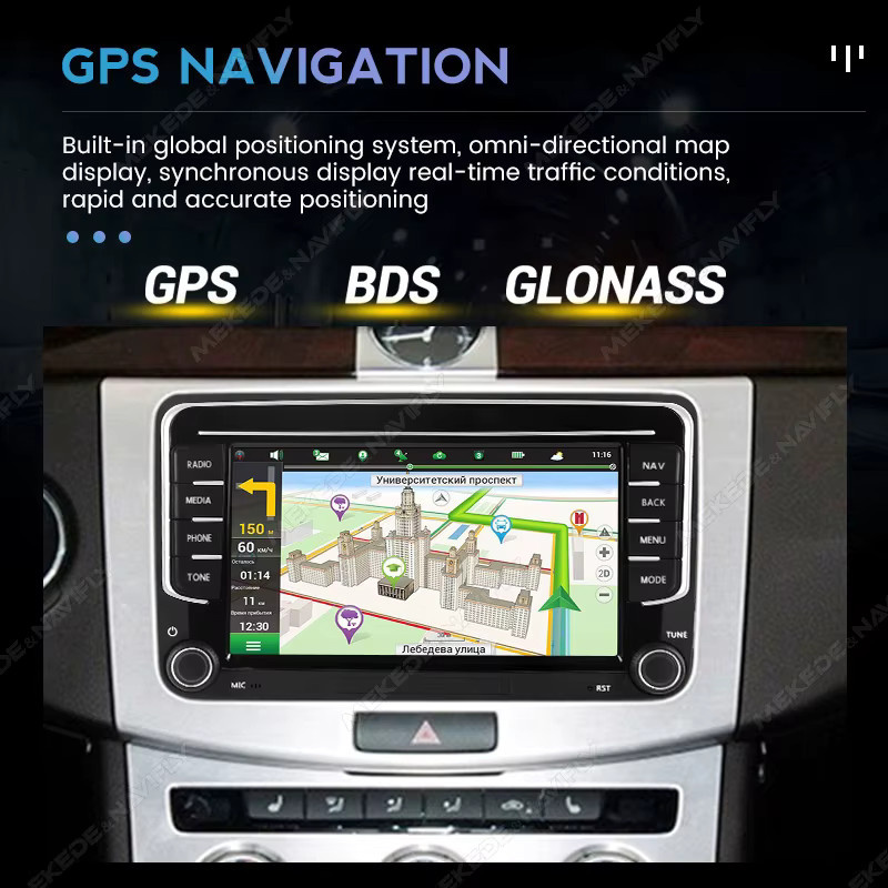 MEKEDE Android 15 Autoradio mit IPS-Bildschirm und GPS für Volkswagen Skoda Octavia Golf 5 6 Touran Passat B6 Polo Jetta in Schwarz mit Carplay Multimedia-Einheit - Bild 4