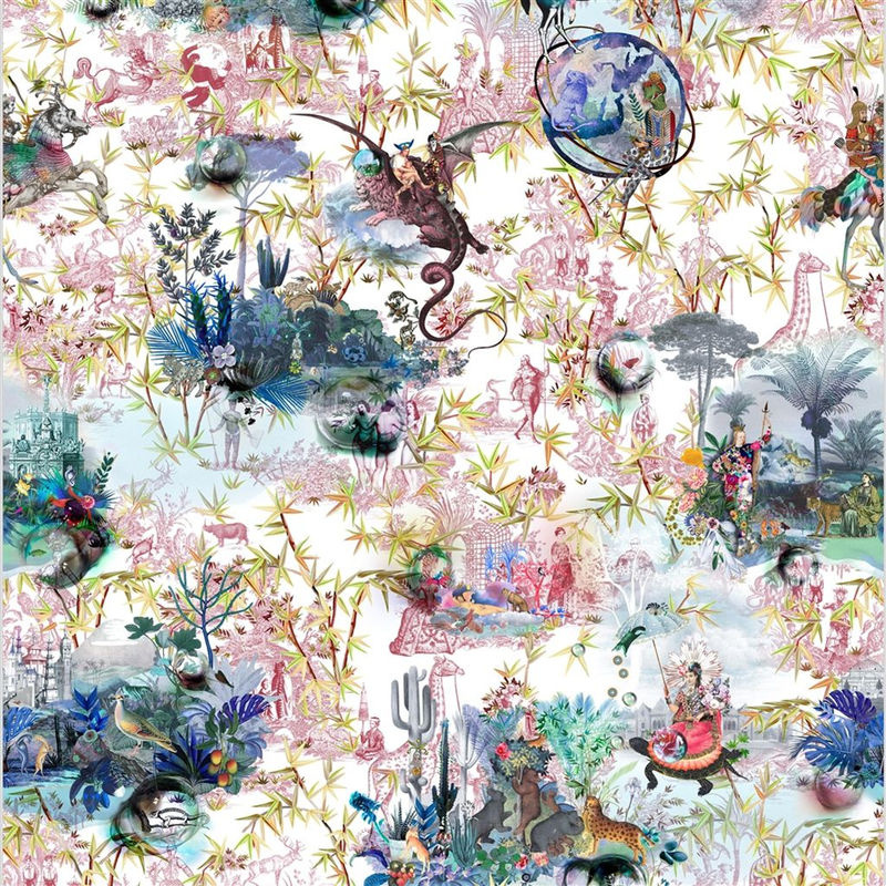 Christian Lacroix Mural Reveries Tomette Wandgestaltung mit floralem Design in Pink und Multicolour - Bild 2