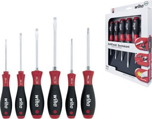 Wiha Schraubendreher-Set SoftFinish 6-teilig mit Schlitz und Phillips sowie Sechskantansatz - Bild 1