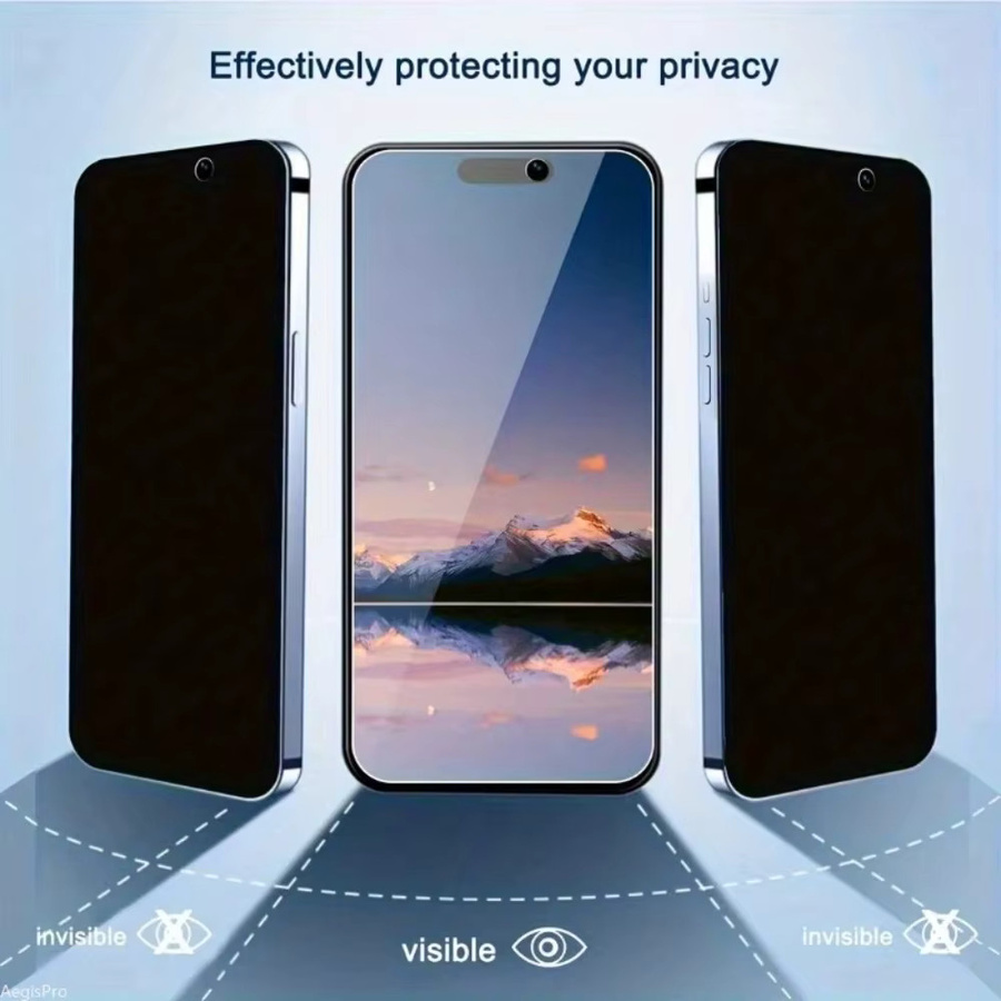 10-in-1 Sichtschutzfolie aus gehärtetem Glas für Apple iPhone 17 Pro Max 16e 15 14 13 12 Pro 11 Display- und Kameraobjektivschutz in Transparent - Bild 5