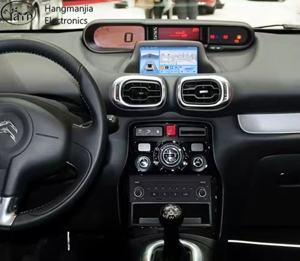 Android 15 Autoradio für Citroen C3 DS3 C5 X7 C3 Picasso mit Carplay, GPS-Navigation und Multimedia-Player, Schwarz - Bild 3