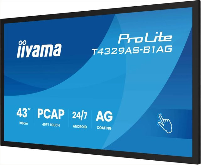iiyama ProLite T4329AS-B1AG Digital Signage Monitor mit 43 Zoll 4K UHD Touchscreen in Schwarz - Bild 1