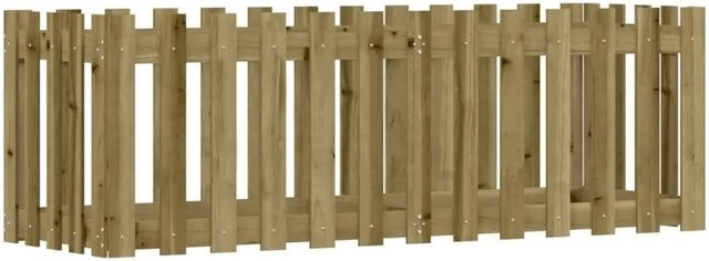 vidaXL Hochbeet im Lattenzaun-Design aus imprägniertem Kiefernholz in Braun, B/T/H: 150 x 50 x 50 cm - Bild 1