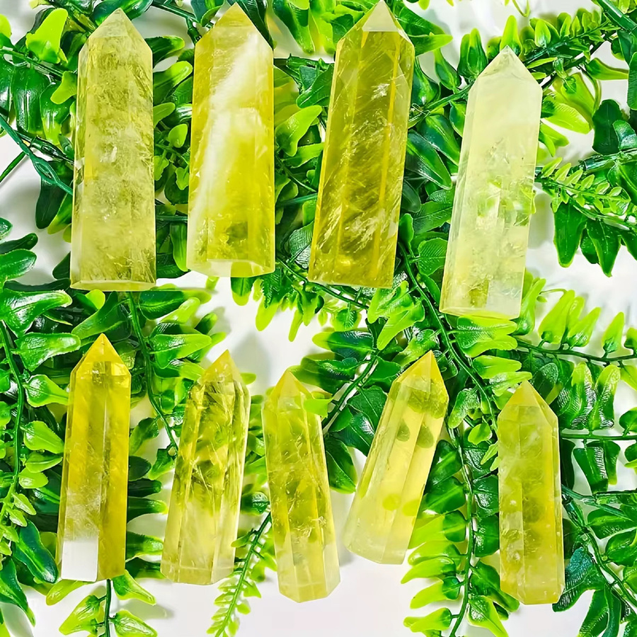 CrystalHola Citrin-Quarz Obelisk in Gelb mit Tigerhaut-Textur - Bild 1