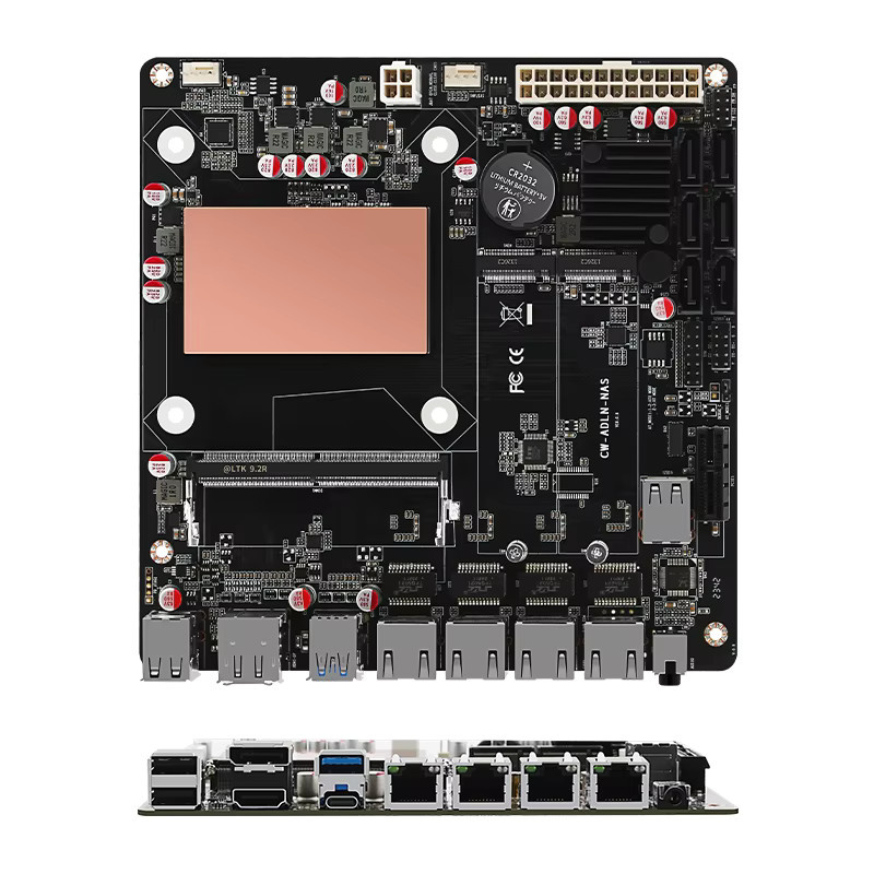 YiHESZ Mini-ITX NAS-Motherboard N100/N150 in Schwarz mit 4x 2,5G-Netzwerkkarte, 6x SATA3.0, 2x M.2 NVMe und DDR5 Unterstützung für DIY NAS-Systeme - Bild 3