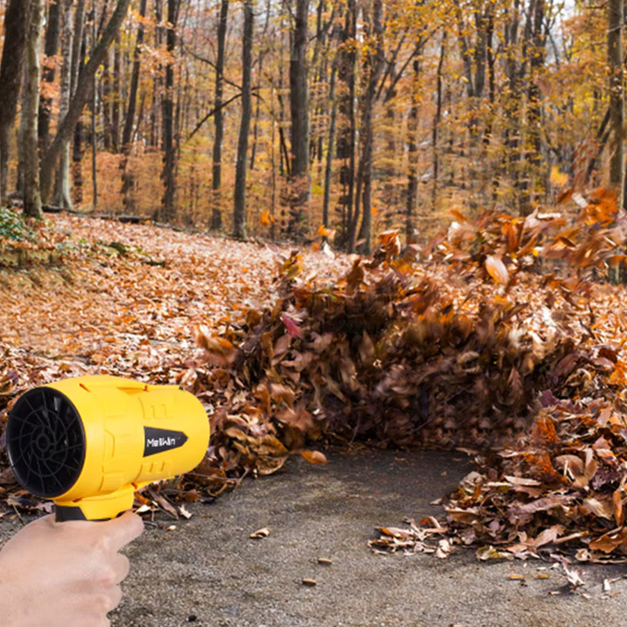 MELLWIN Turbo-Lüftergebläse Jet Violent Hand-Laubbläser mit 300.000 U/min, bürstenlos und akkubetrieben für Makita 18V LXT Akkus, Gelb - Bild 2