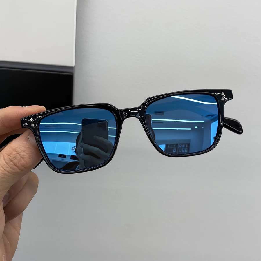 Rechteckige Sonnenbrille, Vollrand, Kunststoff, Schwarz, Unisex - Bild 4