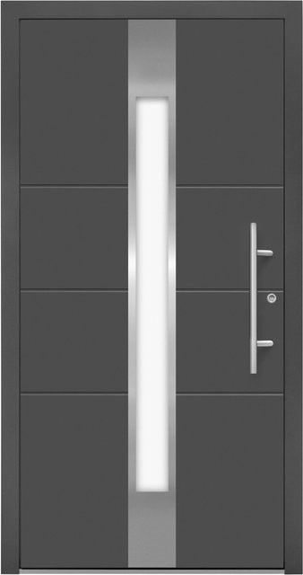 Aluminium-Haustür Splendoor Moderno M560/P in Anthrazit Metallic mit Glaseinsatz, B/H: 110 x 210 cm, Anschlag Rechts - Bild 1