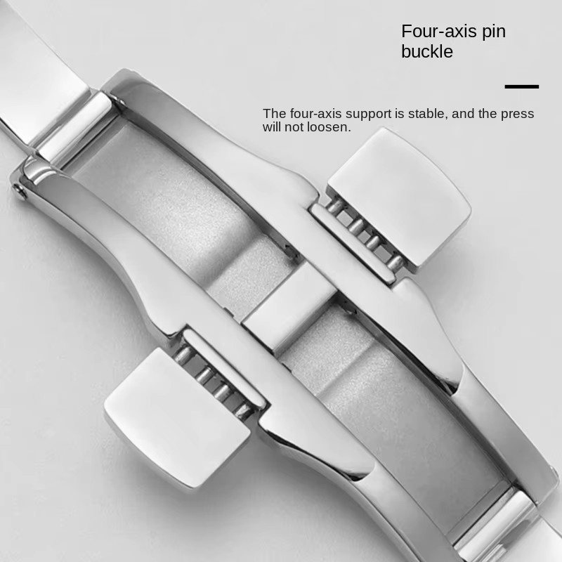 Tissot Uhrenarmband-Verschluss, Edelstahl, Silber, Schmetterlingsverschluss - Bild 3