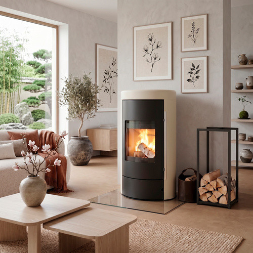 THERMIA Kaminofen Ignis Mass R1 aus Naturstein in Beige mit 8 kW Leistung - Bild 2