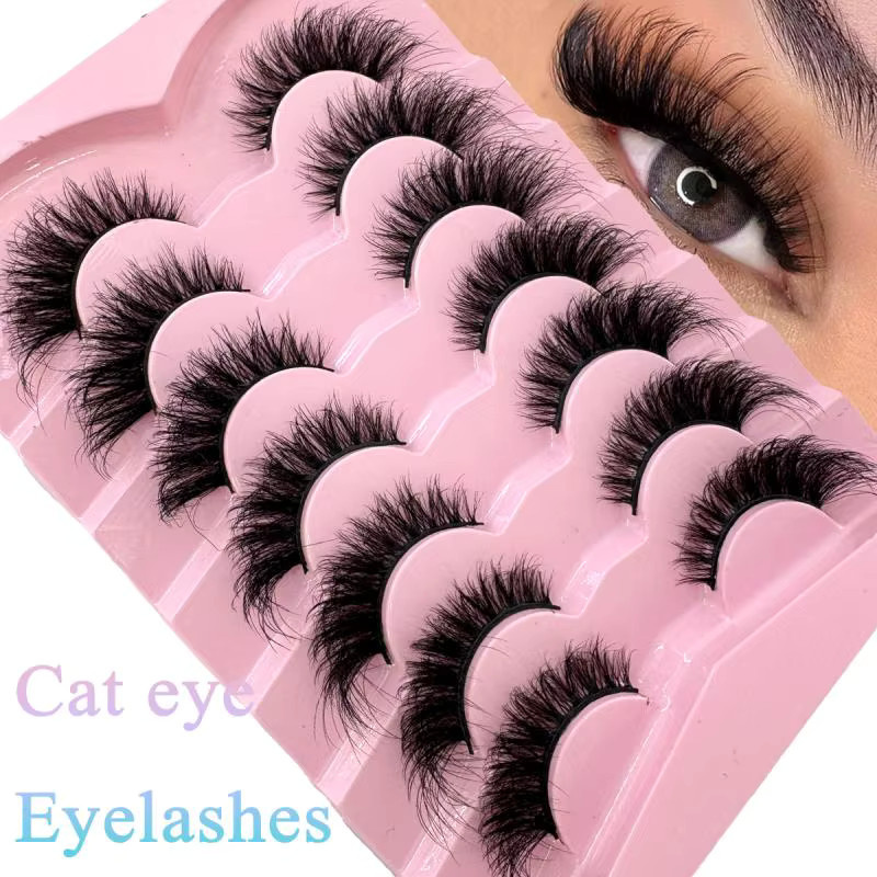 HBZGTLAD Künstliche Wimpern, 7 Paar, Black, Unisex, Natürlicher Look - Bild 4
