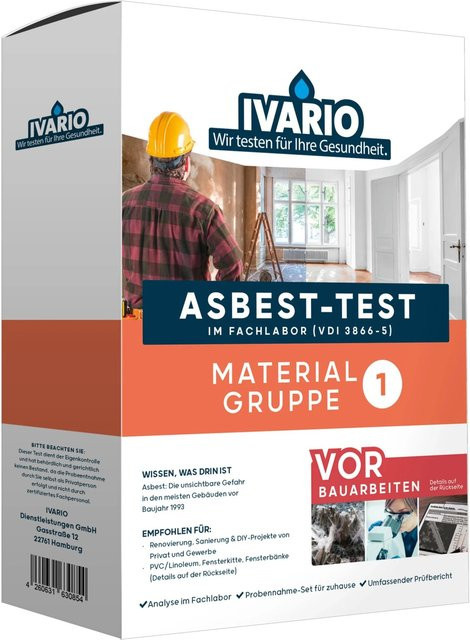 Ivario Asbesttest für Materialgruppe 1 Standard Materialien - Bild 1