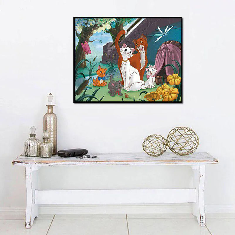 FIYO Diamond Painting Set Anime Kat Mozaik Wandkunst Mehrfarbig B: 30 cm, H: 20 cm - Bild 2