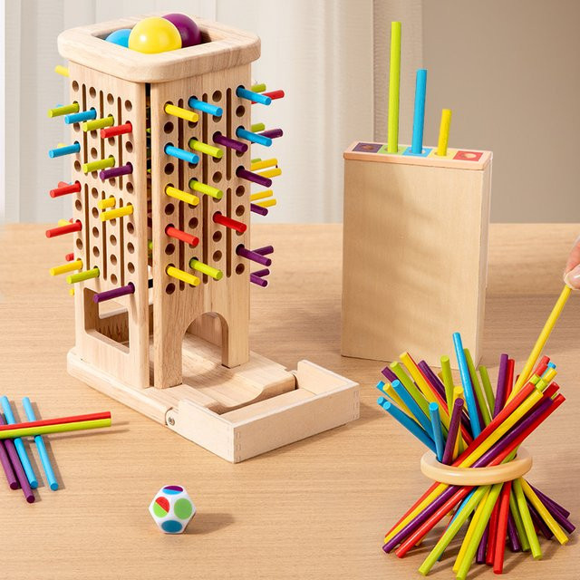Tlewj 3in1 Montessori Holz Spielzeug für Arithmetik und Logik, Buntes Lernspielzeug zur Förderung der kognitiven Entwicklung - Bild 1