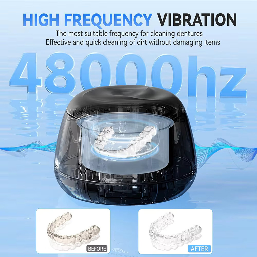 KUNPHY Ultraschallreiniger mit 48kHz Hochfrequenzvibration und UV-Lampe in Schwarz aus Kunststoff - Bild 3