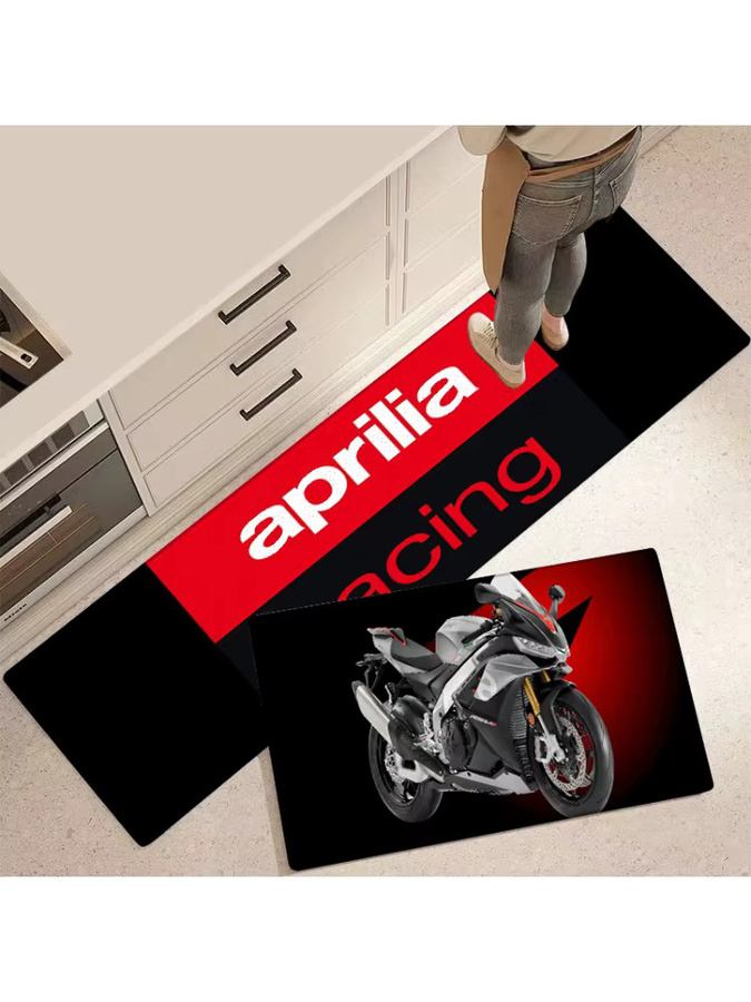 Rutschfeste Fußmatte Potdemiel Racing A-Aprilia in Schwarz, Rechteckig, B/T: 60 x 40 cm - Bild 2