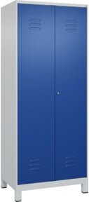 C+P Putzmittel-Spind Classic PLUS mit 2 Abteilen, Stahlkonstruktion mit Einbrennbeschichtung, Zylinderschloss, grau/blau, H x B x T: 195 x 80 x 50 cm - Bild 1