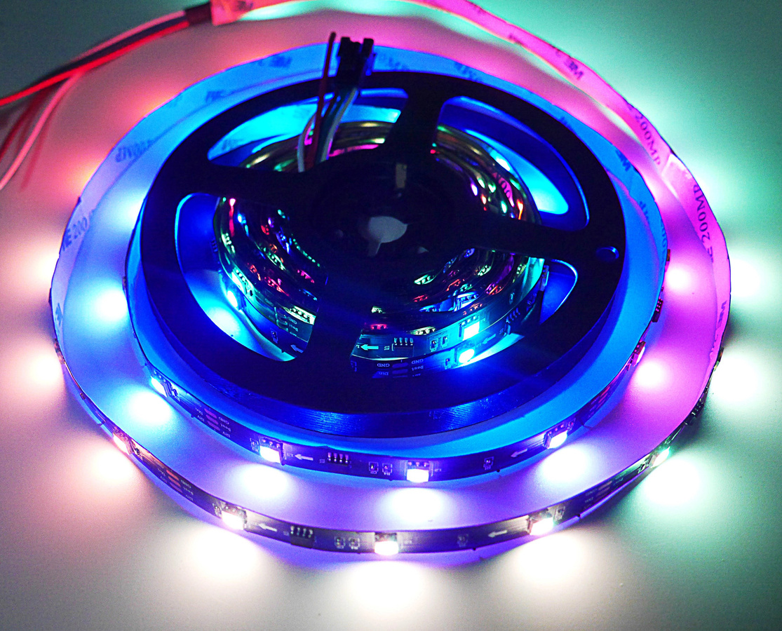 WRMIHU Smart Pixel RGBIC LED Streifen WS2811 DC12V, 5 m, Multicolour, Weiß/Schwarz PCB - Bild 3