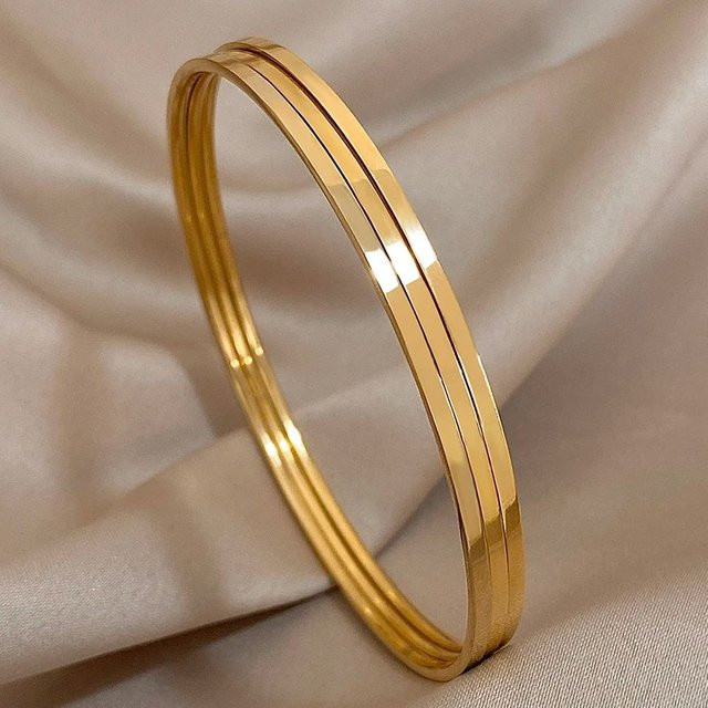 Slavena Armreif Edelstahl, 18 Karat vergoldet, Mixcolor, Damen - Bild 1