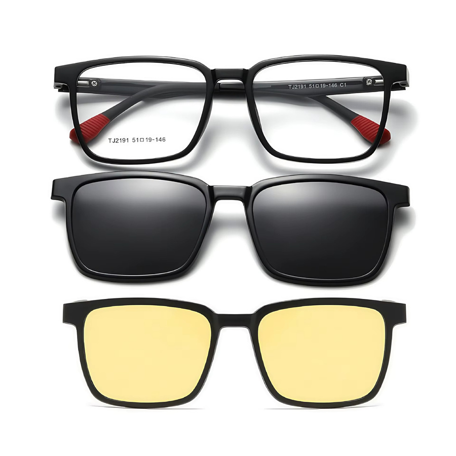 CCspace Korrektionsbrille Clip-On, Vollrand, TR90, Unisex, Schwarz - Bild 2