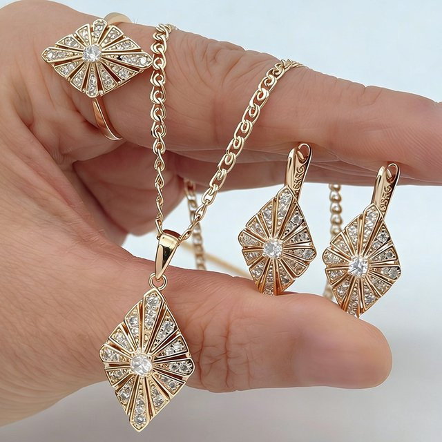 Kinel Schmuckset 585 Gold, Roségold, Zirkonia, Damen - Bild 1