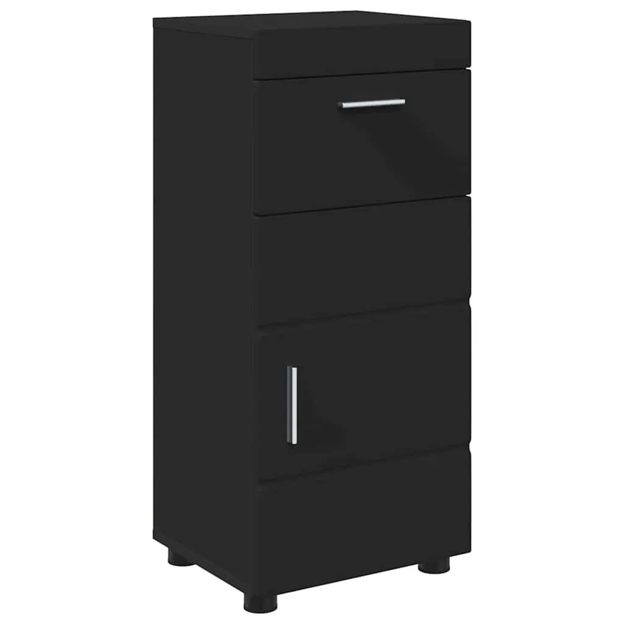 vidaXL Badezimmerschrank-Set TULUM in Schwarz, modern und matt, B: 37 cm, T: 31,5 cm, H: 82 cm - Bild 2