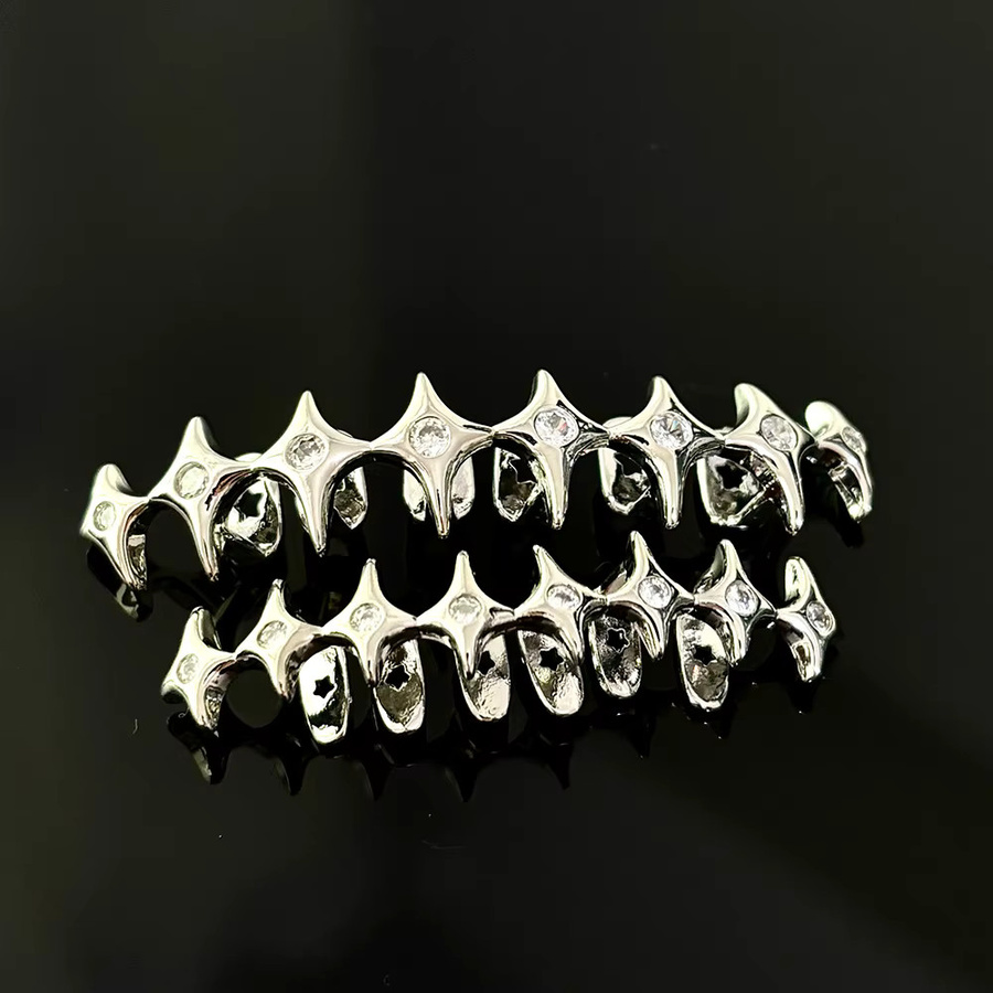 RACHELZ Grillz, Zirkonia, Silber, Unisex - Bild 2