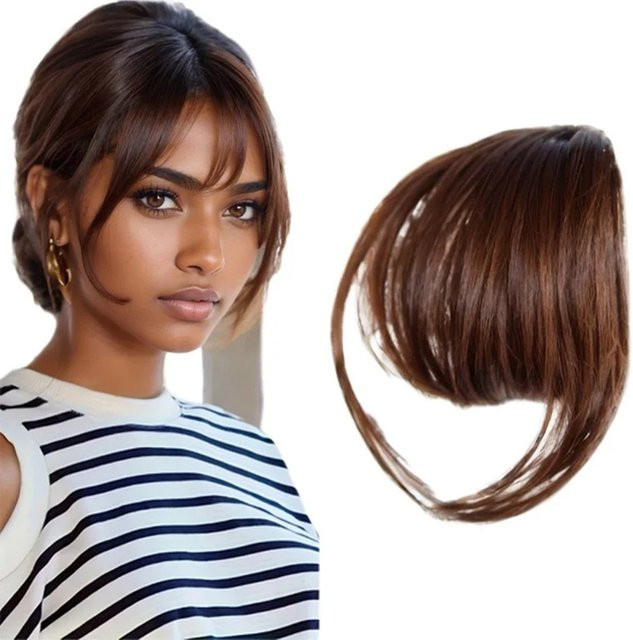 G&T Wig Synthetische Clip-on-Pony Wispy Bangs, Unisex - Bild 1