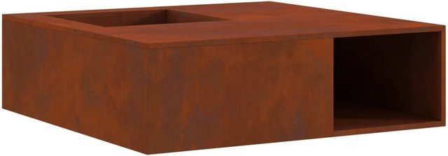 vidaXL Feuerstelle aus Wetterfeststahl in Braun, B/T/H: 100 x 100 x 30 cm - Bild 1