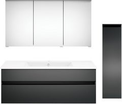 Get2You Badmöbel-Set twenty one, 4-teilig, grau, mit Waschbecken, Spiegelschrank, Unterschrank und Hochschrank, B/H/T: 122 x 1,5 x 51 cm - Bild 1