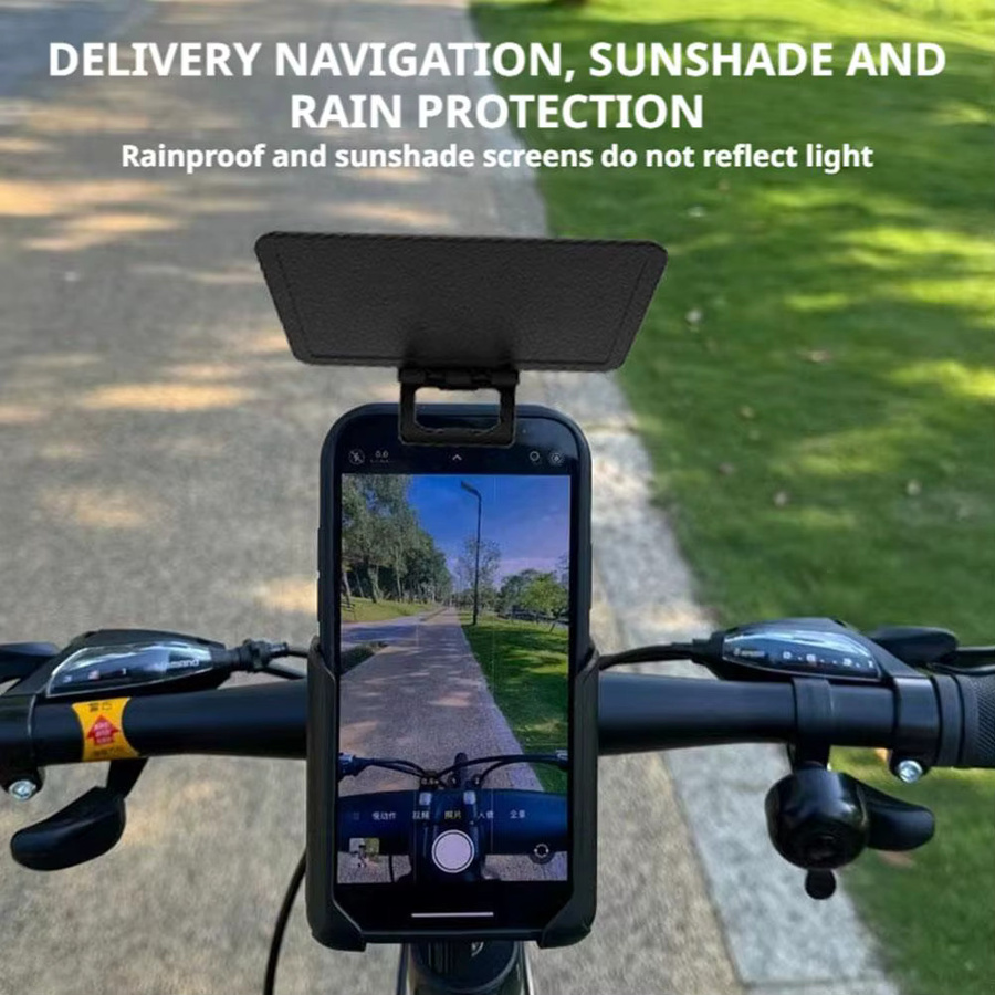 Handy Visier Outdoor Sonnenschirm für Motorrad und Fahrrad in Schwarz mit UV-Schutz und Anti-Reflexion - Bild 3