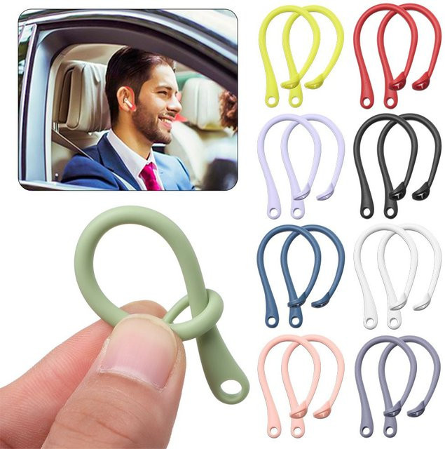 Sports chutz Silikon Kopfhörer Halter Secure Fit Anti-Lost Ohrhaken für Apple AirPods 1 2 3 Pro in Grau - Bild 1