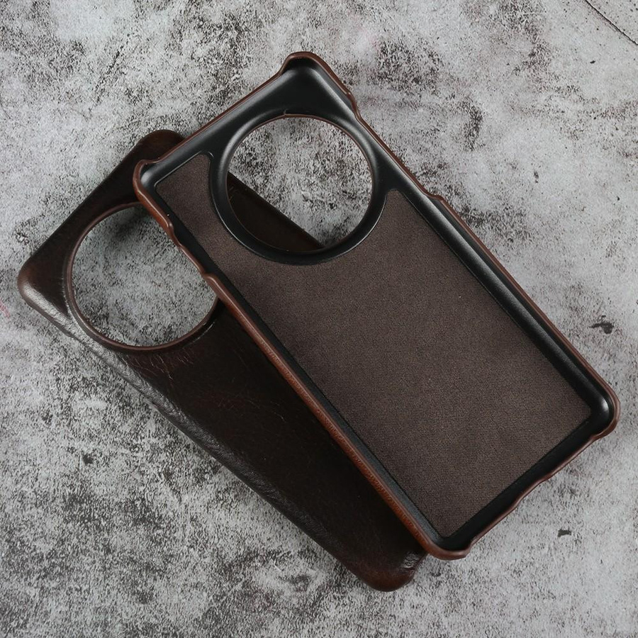 Handgefertigte Echtleder Handyhülle für OnePlus 13R 12 11R 10 Pro 10R 10T Ace Nord N100 in Braun - Bild 1