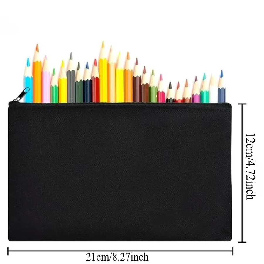 6er-Pack leere Sublimations-Make-up-Taschen in Schwarz als Mehrzweck-Reise-Reißverschlusstaschen für DIY-Bastelarbeiten und Schreibwaren - Bild 2