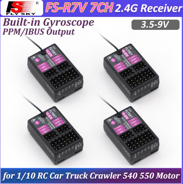 Flysky Empfänger FS-R7V 7CH 2,4G, mit eingebautem Gyroskop, PPM/IBUS Ausgang - Bild 1