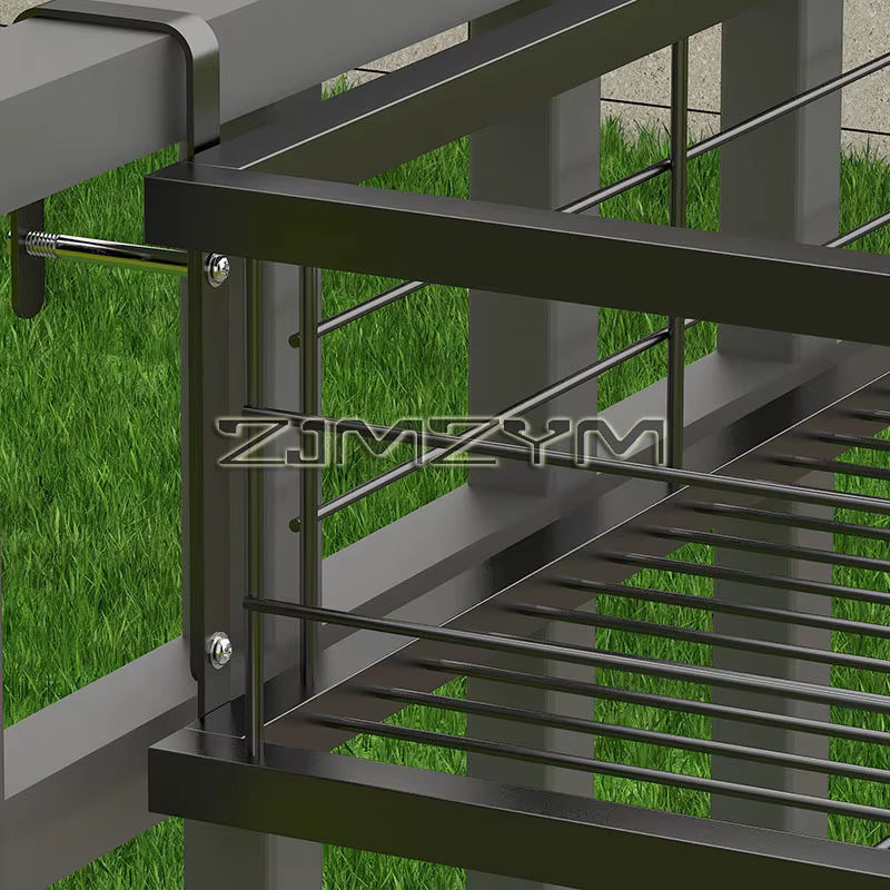 ZJMZYM Blumentopf Halterung Schwarz, Hänge-Regal für Balkon und Zaun, B/T/H: 30,0 x 20,0 x 12,0 cm - Bild 2