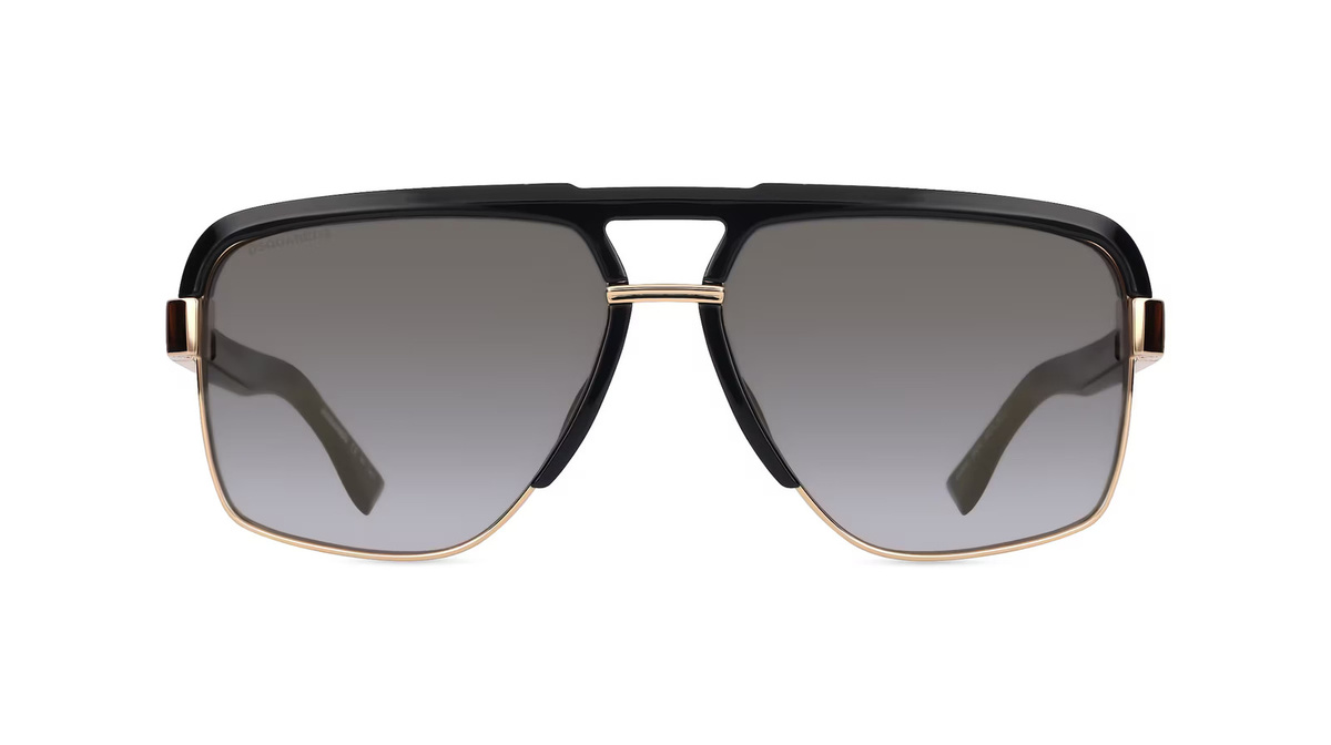 Dsquared2 D2 0084/S Sonnenbrille Pilot, Vollrand, Metall, Herren, schwarz, grau - Bild 1
