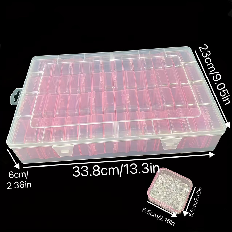 64-teiliges Set transparente Kunststoff-Aufbewahrungsboxen als tragbarer Organizer für Perlen, Schmuck und Bastelmaterialien - Bild 4