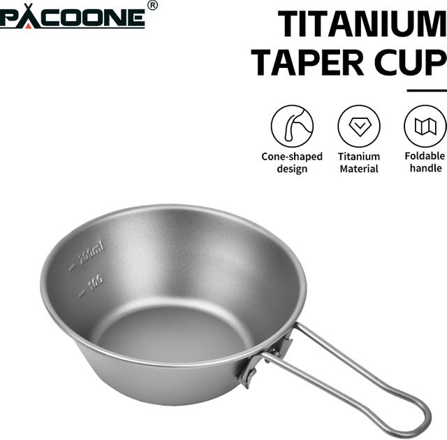 PACOONE Camping-Titan-Schüssel in Silber mit faltbarem Griff für Outdoor, Wandern und Picknick - Bild 1