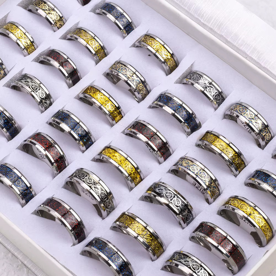 EKUSTYEE Ring Edelstahl, Silber, Herren - Bild 3