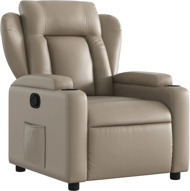 vidaXL Relaxsessel Modell 24 in Cappuccino-Braun, moderner Relaxsessel aus Kunstleder mit integrierter Liegefunktion und Armlehnen - Bild 1