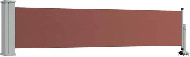 vidaXL Ausziehbare Seitenmarkise aus Polyester und Stahl in Braun, Höhe: 60 cm, Breite: 300 cm - Bild 1