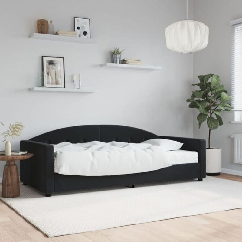 Vidaxl Polsterbett Tagesbett mit Matratze aus Samt und Metall in Schwarz B/T/H: 190 x 90 cm - Bild 1